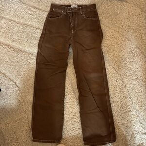 Reformation Chocolate Brown Straight Jeans
